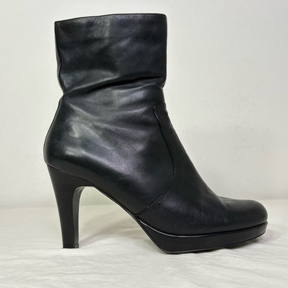 Nine & Co Vintage 90s Y2K Genuine Leather Platform Heeled Boots Booties 8.5 - Picture 8 of 16
